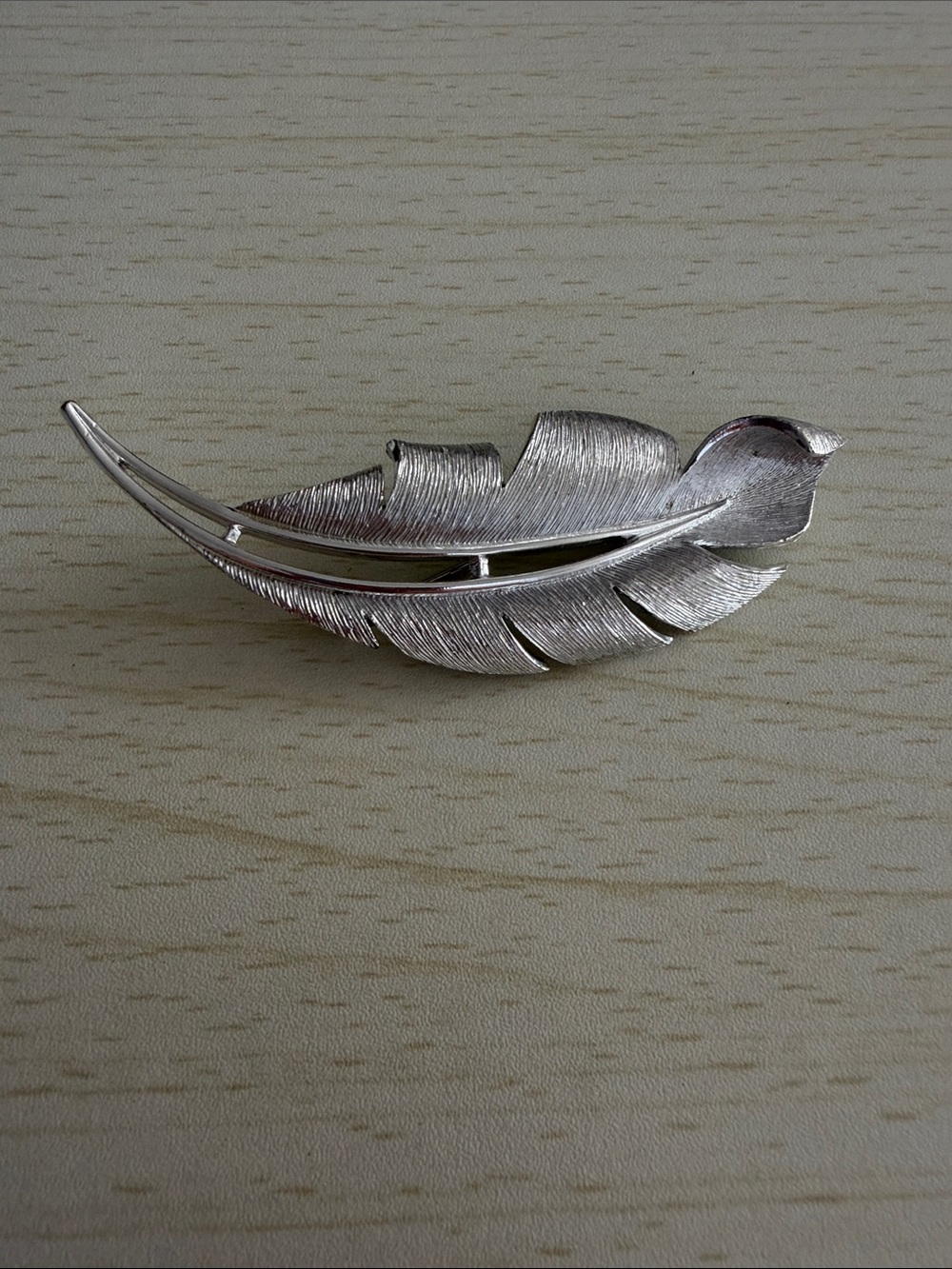 Emmons Vintage Silver Feather Brooch Pin - Elegant Women Accessories